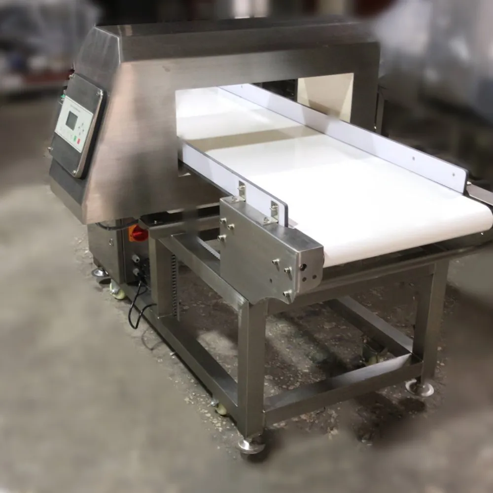 Dwarf Bean Industry Metal Detector Drop through / rejector Dried shrimps Processing with Buzzer and lamp alarm