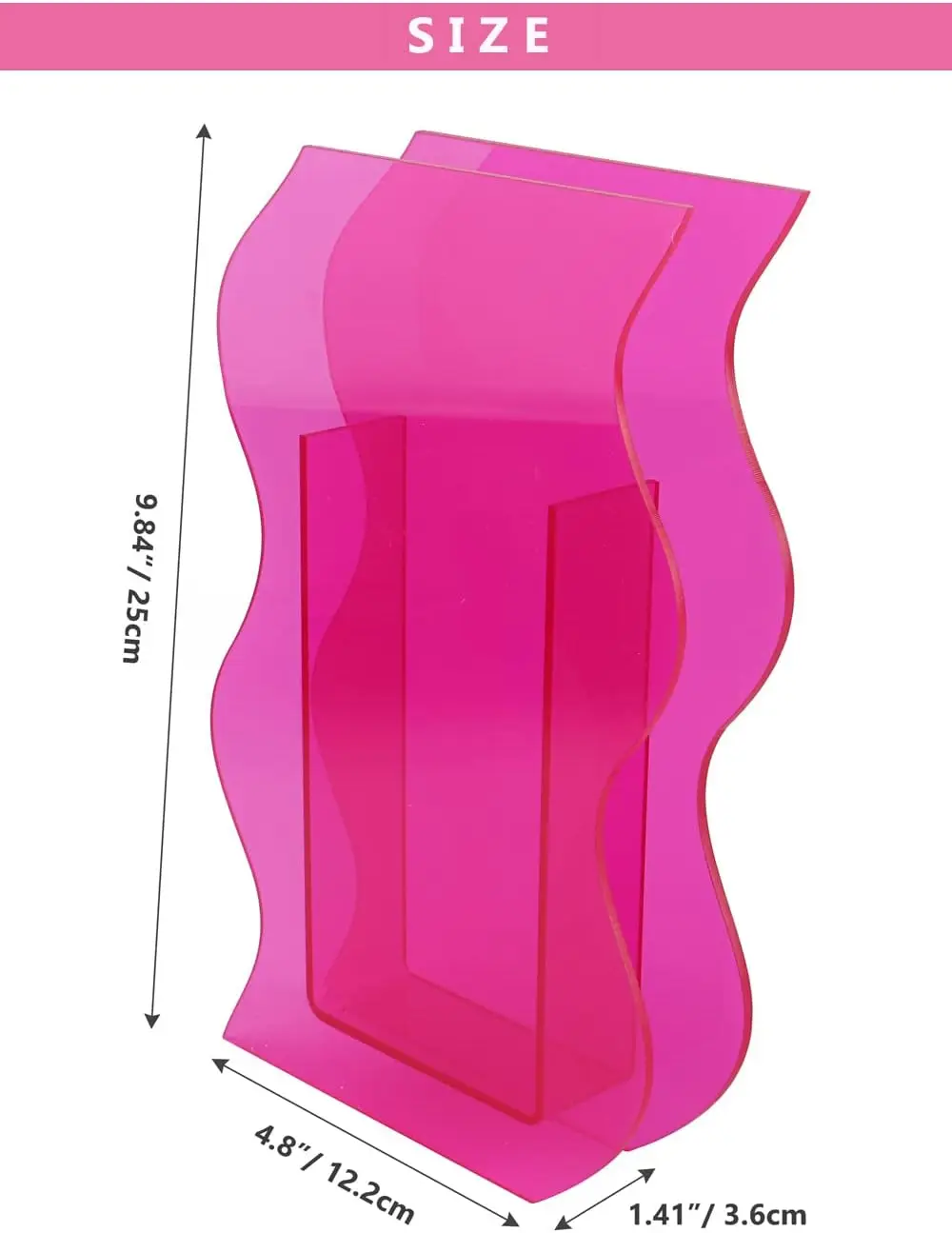 Acrylic Vase For Aesthetic Room Decoration Use Irregular Curved Wave Acrylic Decorative Vase Bedroom Living Room Table Pink Vase