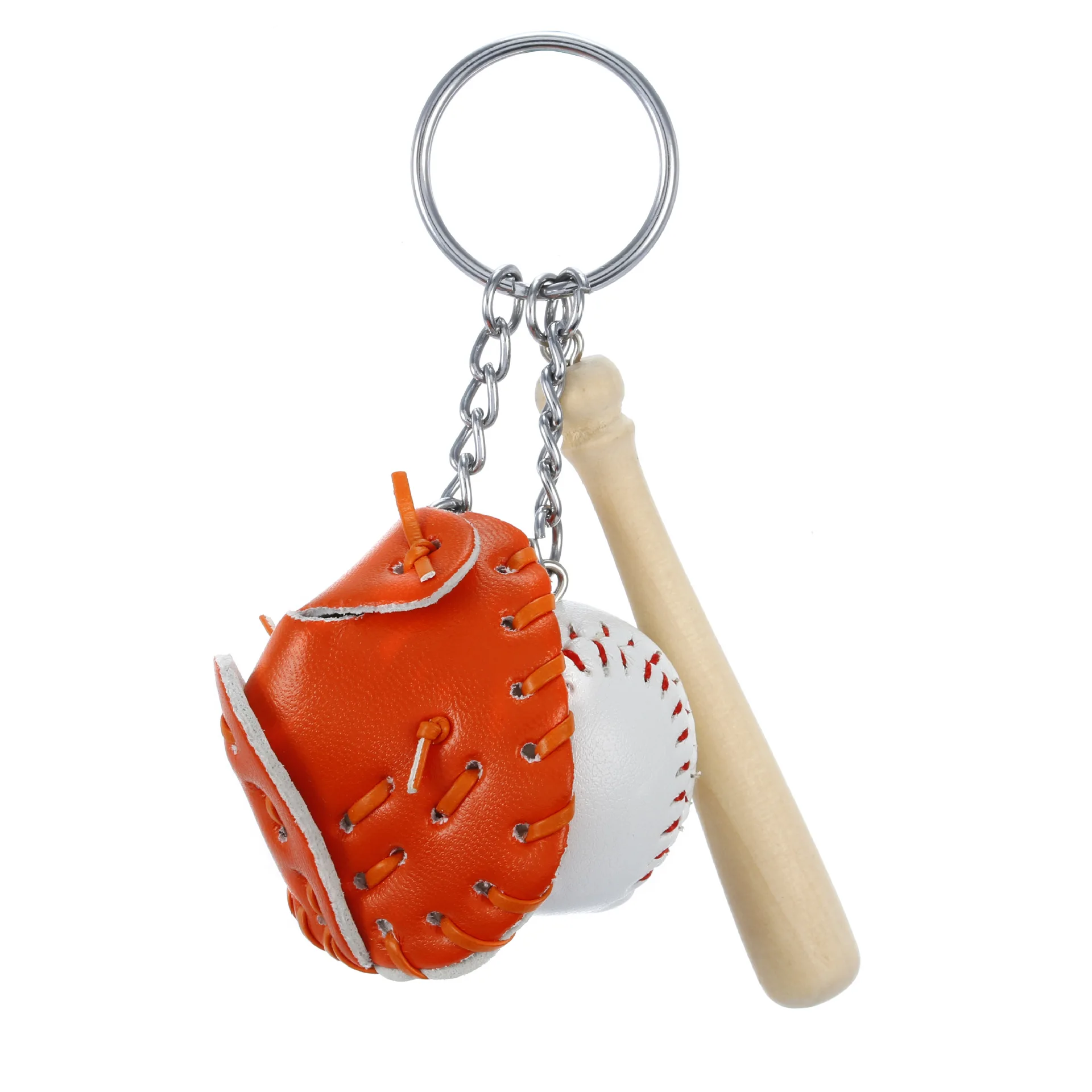 Cartoon Car Keychain Wooden Sports Baseball Keyring Ball Mini softball baseball Keychain