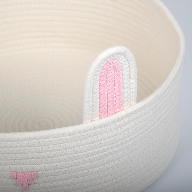 2023 New  Fashion  Cheap wholesale foldable  basket low MOQ  cotton rope woven pet basket for cats dogs