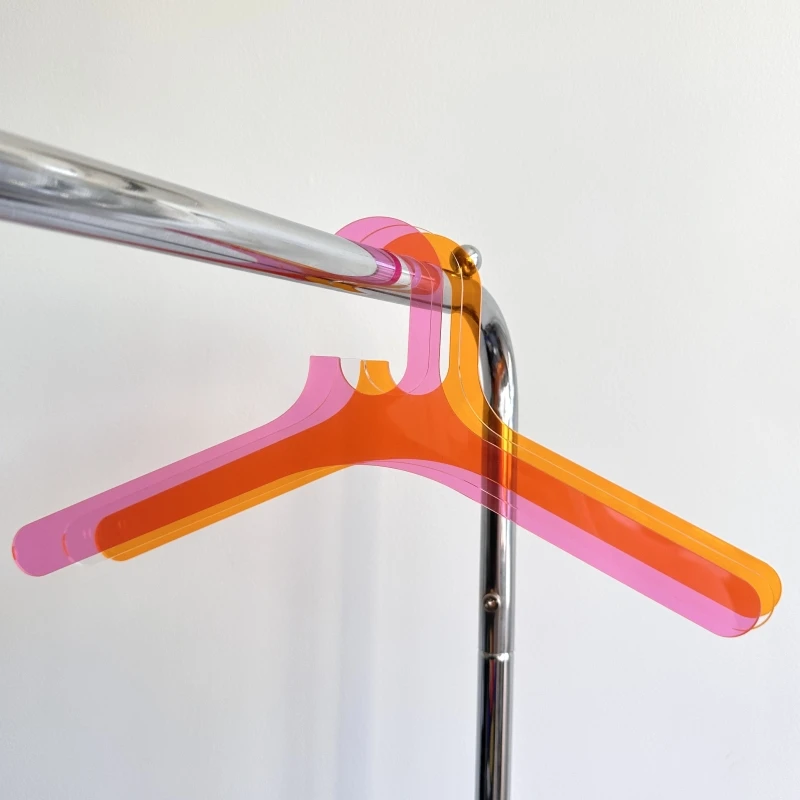 Top Cyber-Popular Thin Space Saving Colorful Acrylic Hanger for Clothing Display Home Commercial Decor