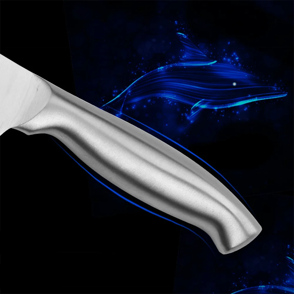 Professional High Carbon 7 piece super sharp Stainless Steel blade Kitchen chef Knife Set with Acrylic Stand and sharpener