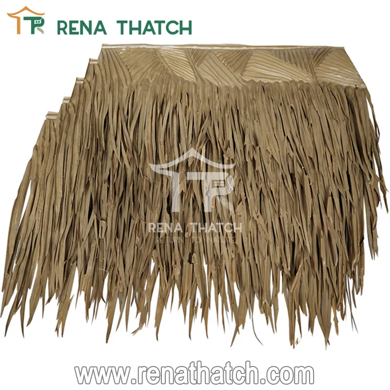 Cheap plastic artificial straw palm roof