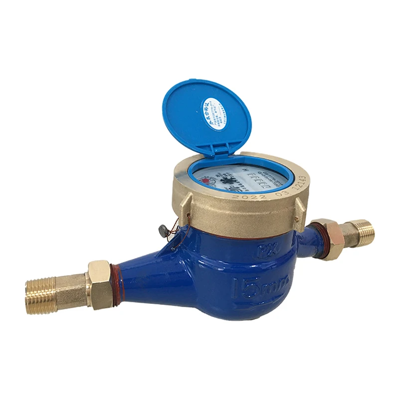 China Rotor mechanical spiral household water meter, brass horizontal flowmeter