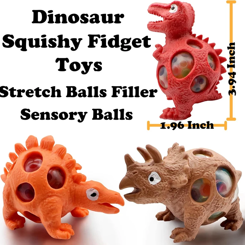 Jincan Hot Sale Kawaii TPR Stress Relief Ball Toy Colorful Dinosaur & Grape Ball Shape Fun for Boys Packaged in Box
