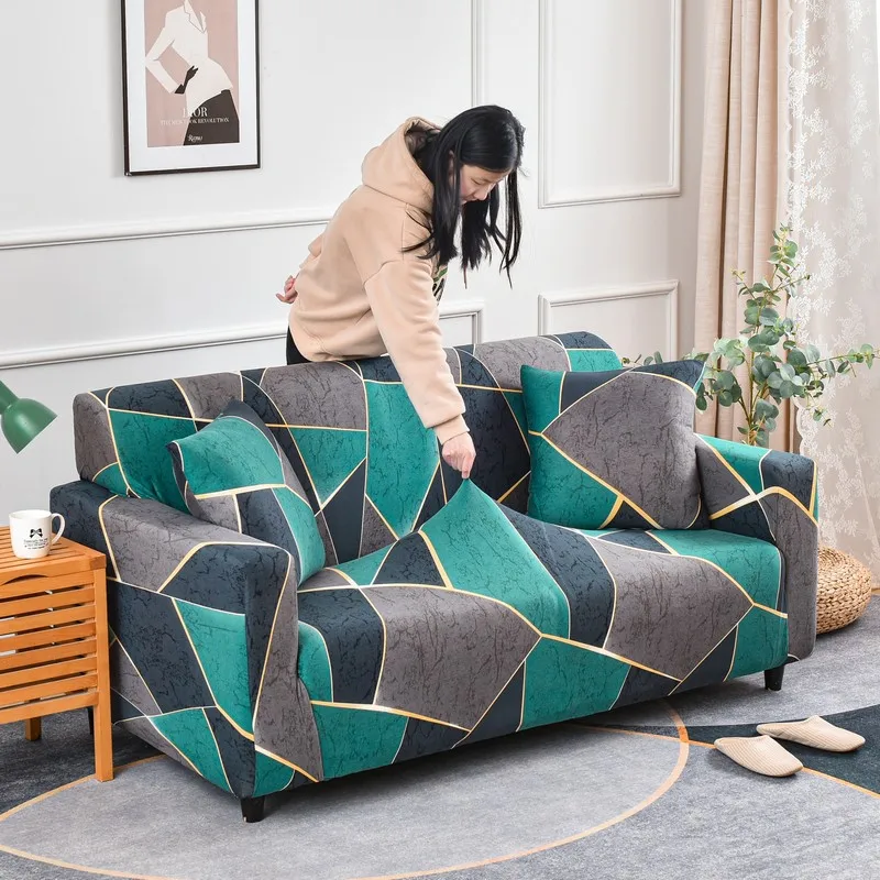 Hot selling modern design printed sofa cover set Double-seat sofa cover all inclusive elastic covers for sofa slipcovers