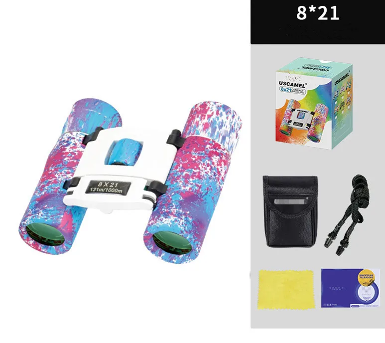 Portable Educational Toys telescope camouflage kids fancy gift 8x21 binocular Boys Girls Birthday handheld mini folding scope