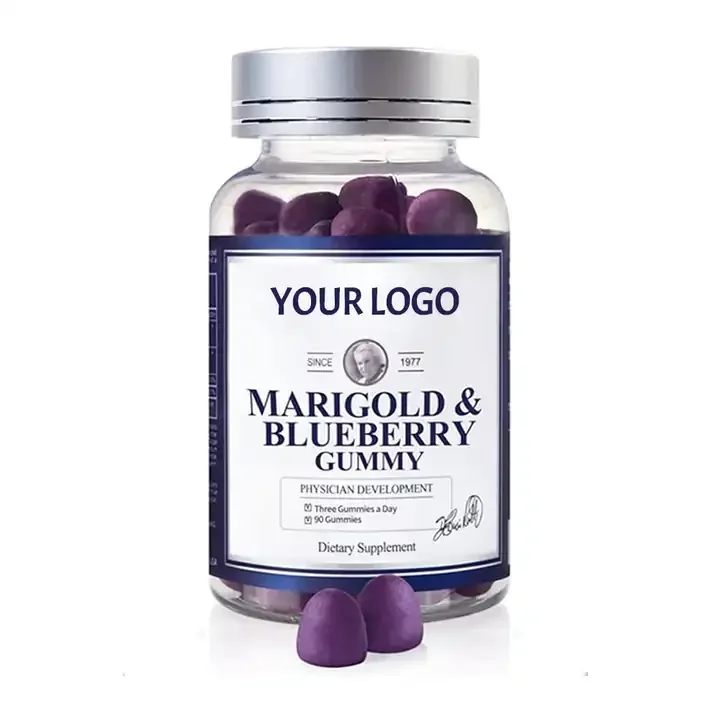 Private Label Lutein Fudge Children Eye Care Multivitamin Gummy Vitamins Gummies Blueberry Kids Health Eye Gummy Candy