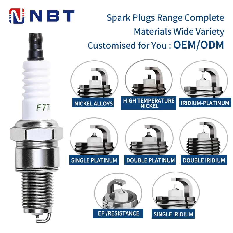 NBT F7TC Spark Plugs Manufacturer Double Platinum Premium Quality BUJIA Spark Plugs for Garden Machine 168F Engines Wholesale