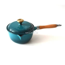 17/19/21cm Factory Supply Enameled Cast Iron Sauce Pan Saucepan with Lid Enamel Cast Iron Sauce Pot Milk Noodle Soup Pot Saucier