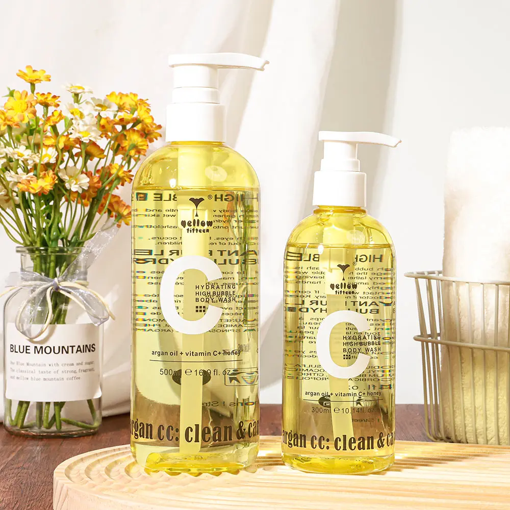 Private Label Lemon Scent Shower Gel Best Deep Clean Exfoliating Nourishing Skin Hydrating Refresh high bubble Body Care Wash