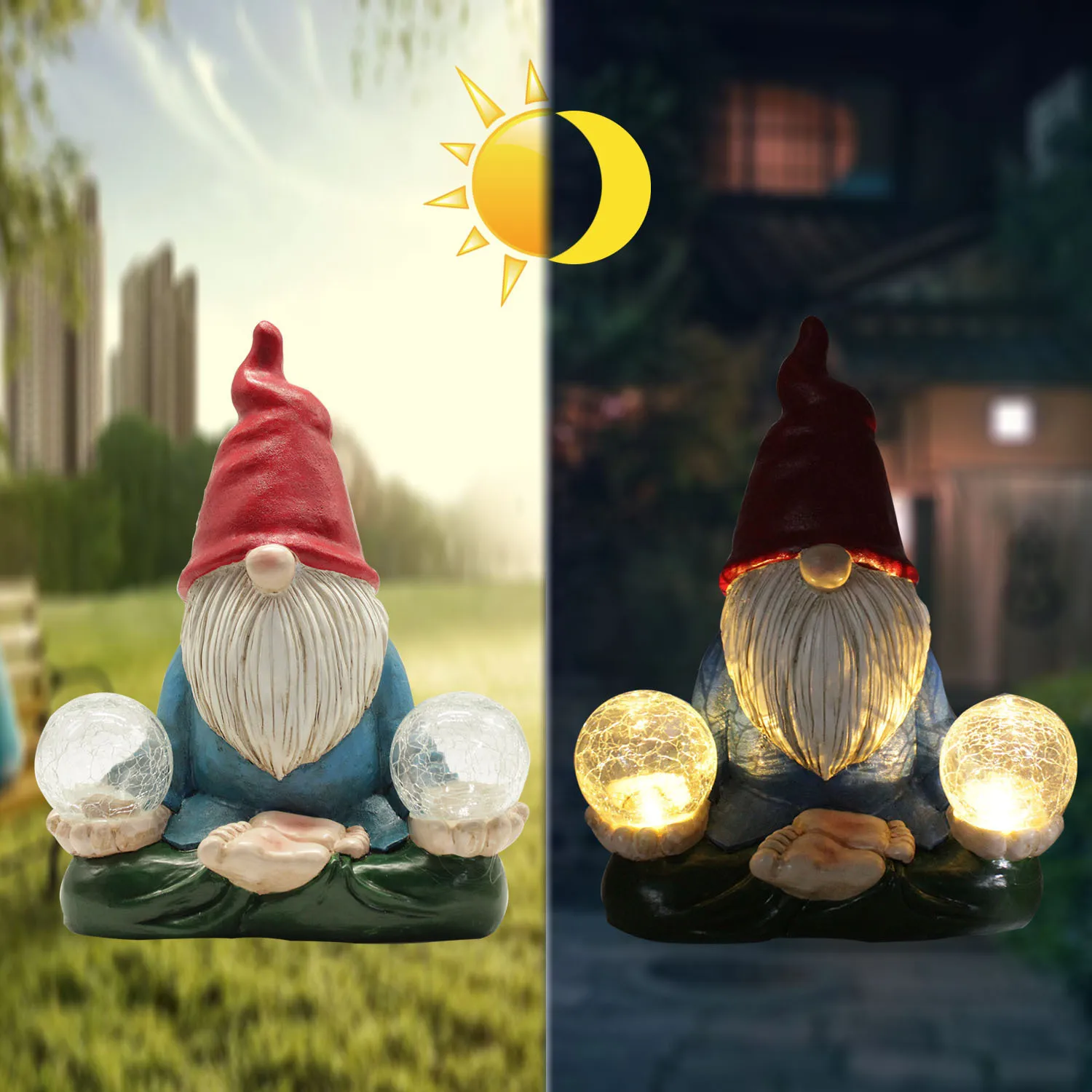 
wholesale custom resin led light funny Dwarf figurines large cheap outdoor garden gnomes solar statue 