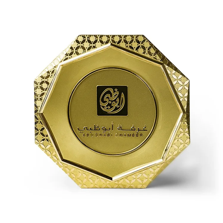 souvenir zinc alloy custom gold octagon metal trophy 3D plaque