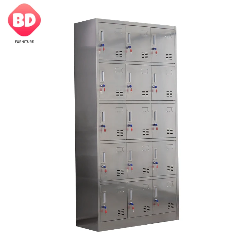 Competitive Price15 door stainless steel locker  metal locker With Keys