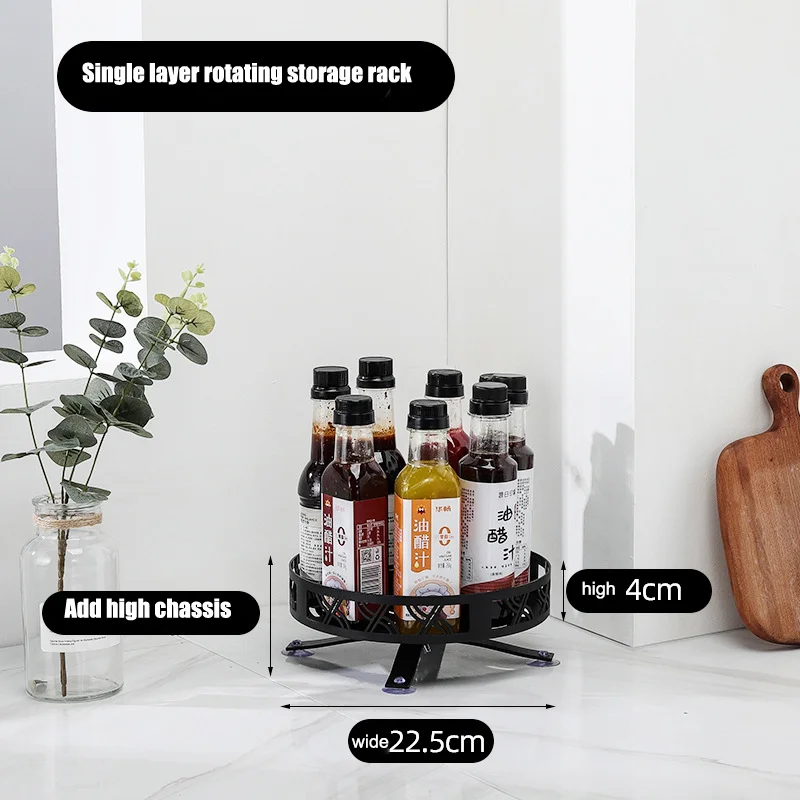 Stainless steel Creative Multi-function space saving kitchen storage spice rack turntable lazy susan cabinet organizer