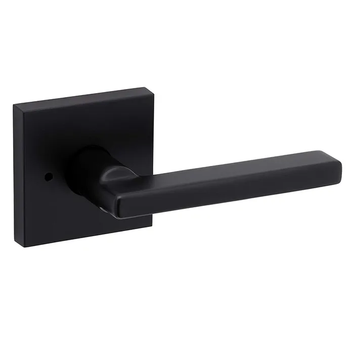 Square Style Zinc Alloy Door Handles Dummy Lever Matte Black