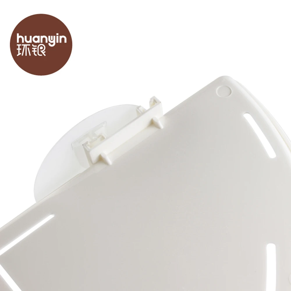 Plastic triangle suction cup bath room corner rack for soap