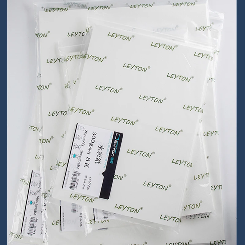 Aquarelle Paper 300g Pure Cotton LD3856 Made In China Hot Press Paper Texture 20 Sheets Pack Painting Paper