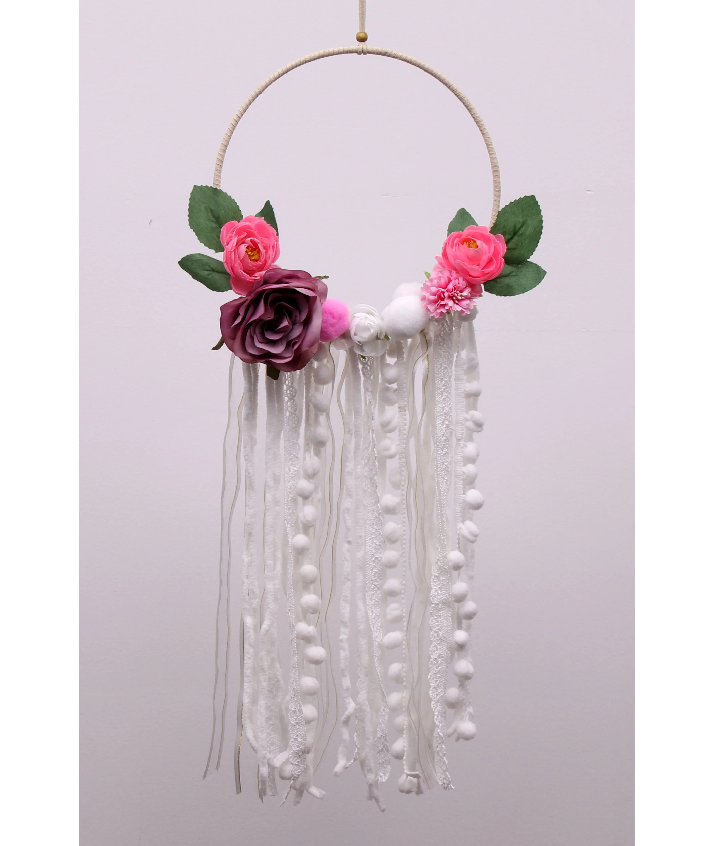 
New Design Coming Handmade Flower Ring Dream Catcher For Home Decoration 