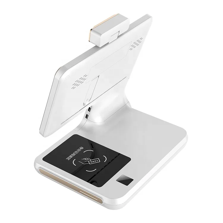 Face recognition visitor management system Reception touch screen android  attendance system with fingerprint ID card reader