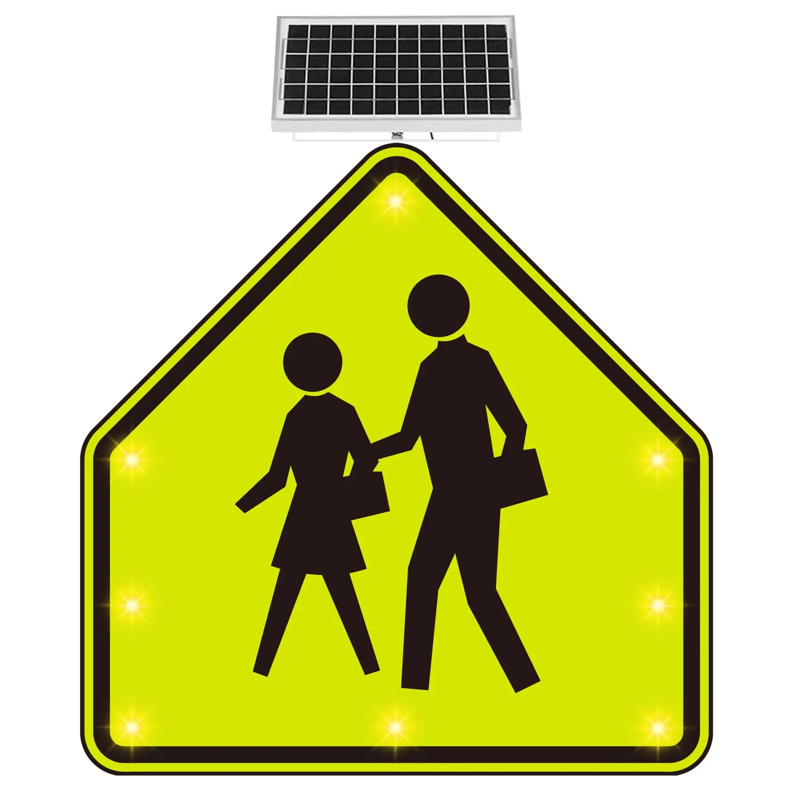 Hot Sale Custom High visibility Led Road Safety Traffic Warning Sign Solar Power