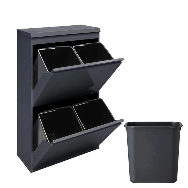 Factory Kitchen Cabinet Pull Out Waste Bin Dust Bin Trash Can For Kitchen Soft Closing Rubbish Can kitchen waste bins for home