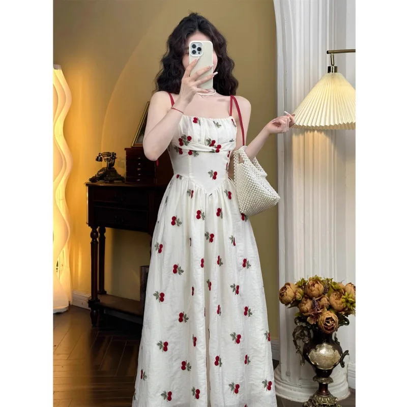 Summer Popular Floral Comfortable Seaside Halter Casual Temperament Loose Dresses Chiffon Digital Printing Women Maxi dress