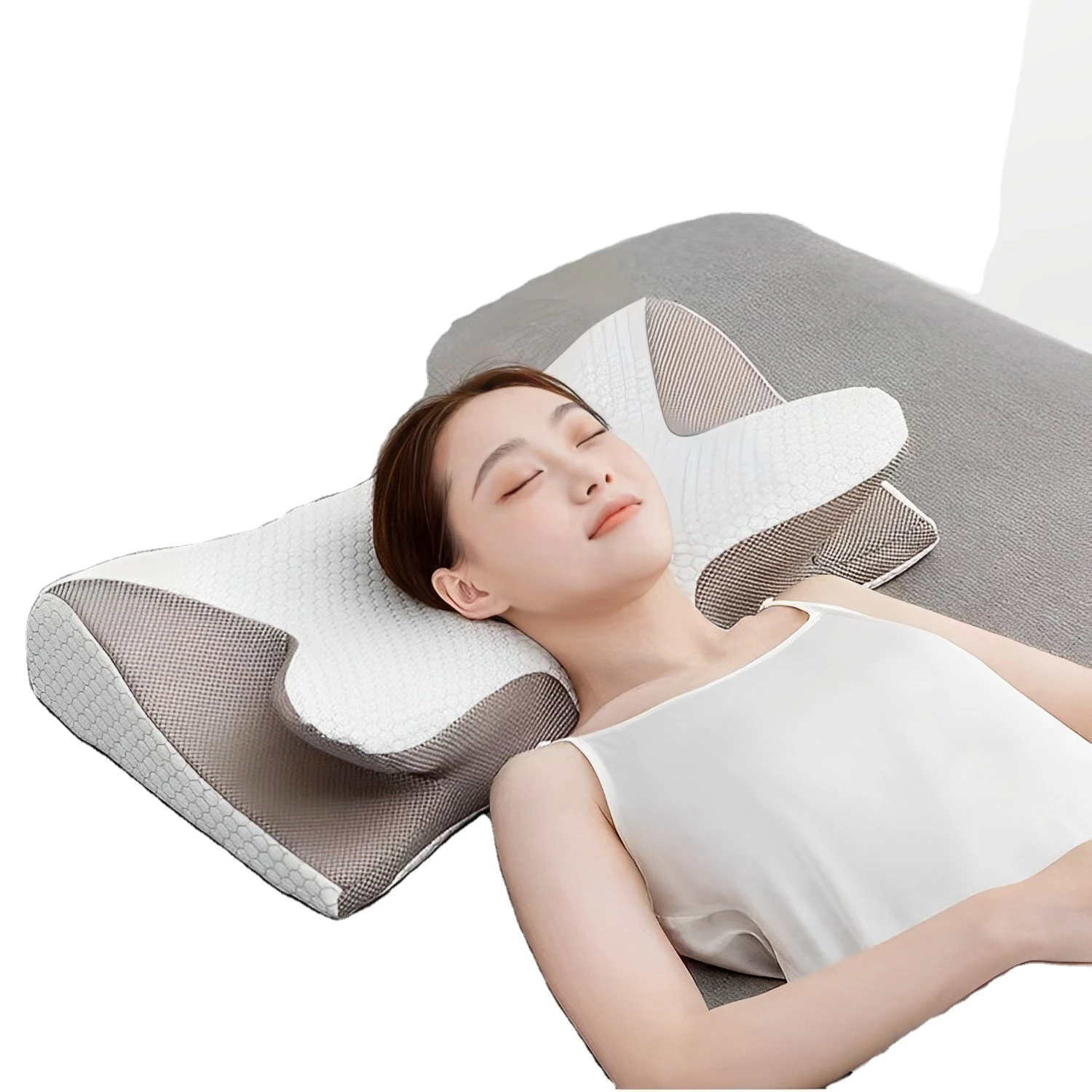 Memory Pillow with Butterfly Design Neck Protection Slow Rebound Health Care Neck Orthopaedic Foam Pillow 100% Polyester 80