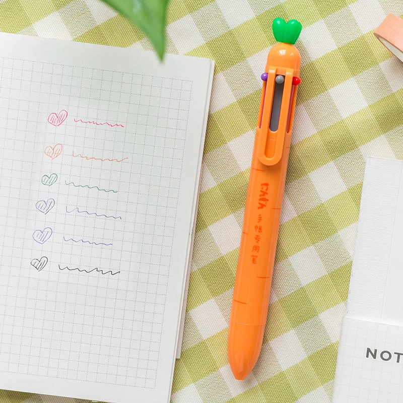
Promotional Cute Ball Pens Carrot Shape 6Colors Ballpoint Pen 