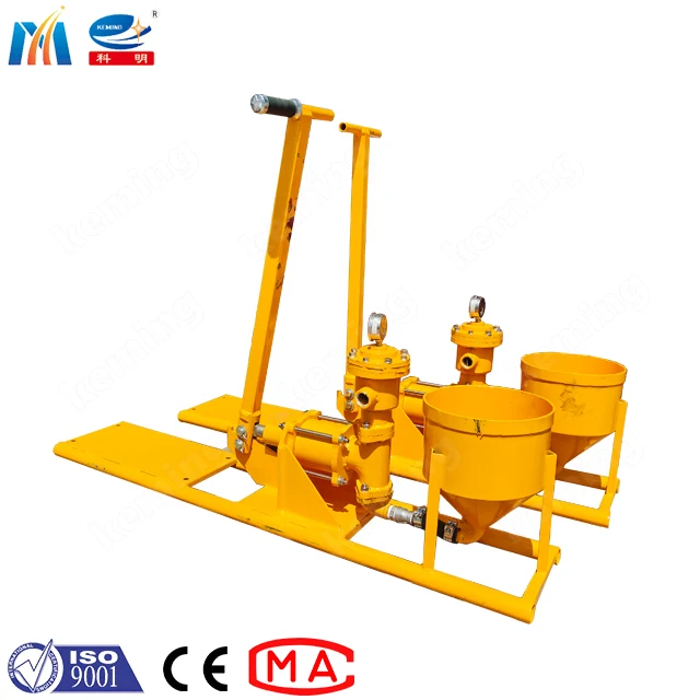 hand operate Manual Grout Cement Pump hopper single cylinder piston grout pumps with pressure gauge