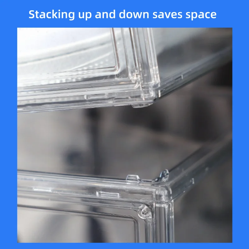 Hot Sale Sneaker Drop Front shoe rack Box Shoe Storage Boxes Clear Transparent Stackable Plastic Shoe Box Display Case