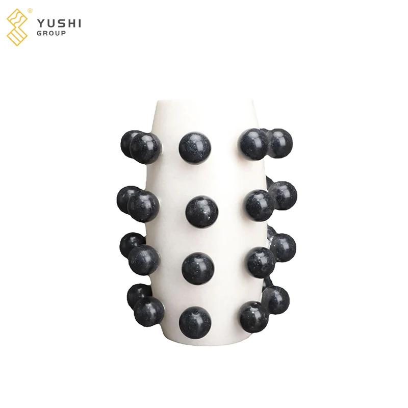 Yushi Group гостиная украшение для дома роскошный черный круглый декор мраморная Цветочная ваза интерьера современный
