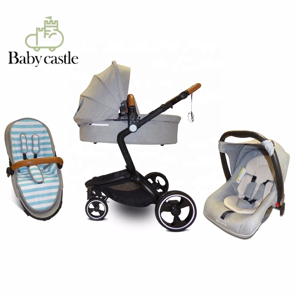 fashion alum tube 600D oxford baby carriage baby buggy 3 in 1 baby stroller with EN1888  ASTM F833
