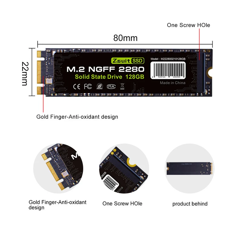 ZSUIT M2 1TB PCIe NVMe 2280MM M.2 SSD Internal Solid State Disk Drive Hard Disk For Laptop Desktop