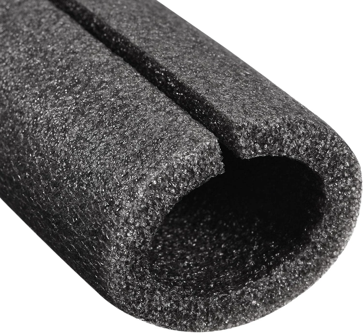 Black Foam Tube 1.64 Ft Length 1.37in ID 2.15in OD Hollow Pipe Cover for Protecting Pipes and Heat Preservation