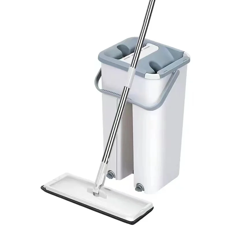 New Design Household Floor Cleaning Hand Free Squeeze Dry Flat Microfiber Mop With Bucket Set