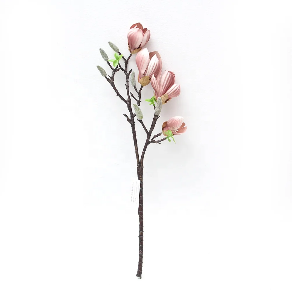 Newly Design Pastel Brown Magnolia Flowers Artificial Silk Flower Arrangement For Restaurant Hotel Cafe Wedding Event