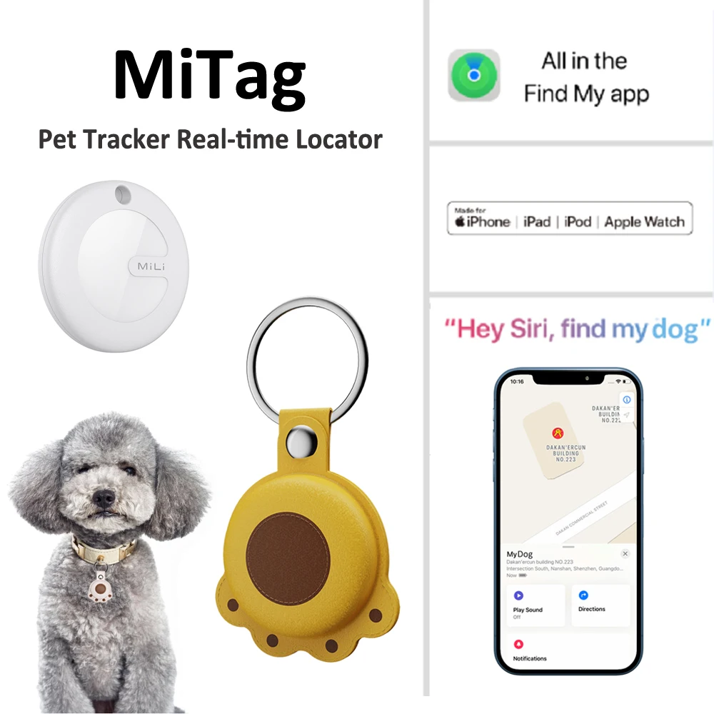 Пэт тег мини-модный умный GPS трекер Apple найти мой Личный и домашний сон без подписки Bluetooth 4 0