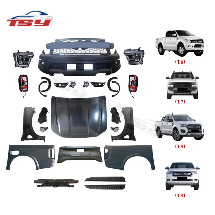 NEW PRODUCT UPGRADE PICKUP 2012- 2021 RANGER BODY KIT FOR FORD RANGER T6 T7 T8 TO RANGER RAPTOR 2020
