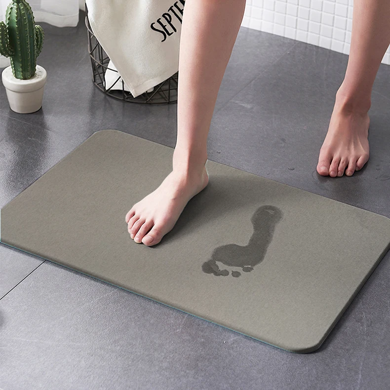 Diatomaceous Earth Bath Mat Diatomite Stone Bath Mat Fast Water Drying Diatom Mud Foot Pad Bathroom Floor Mats Diomataceous Eart