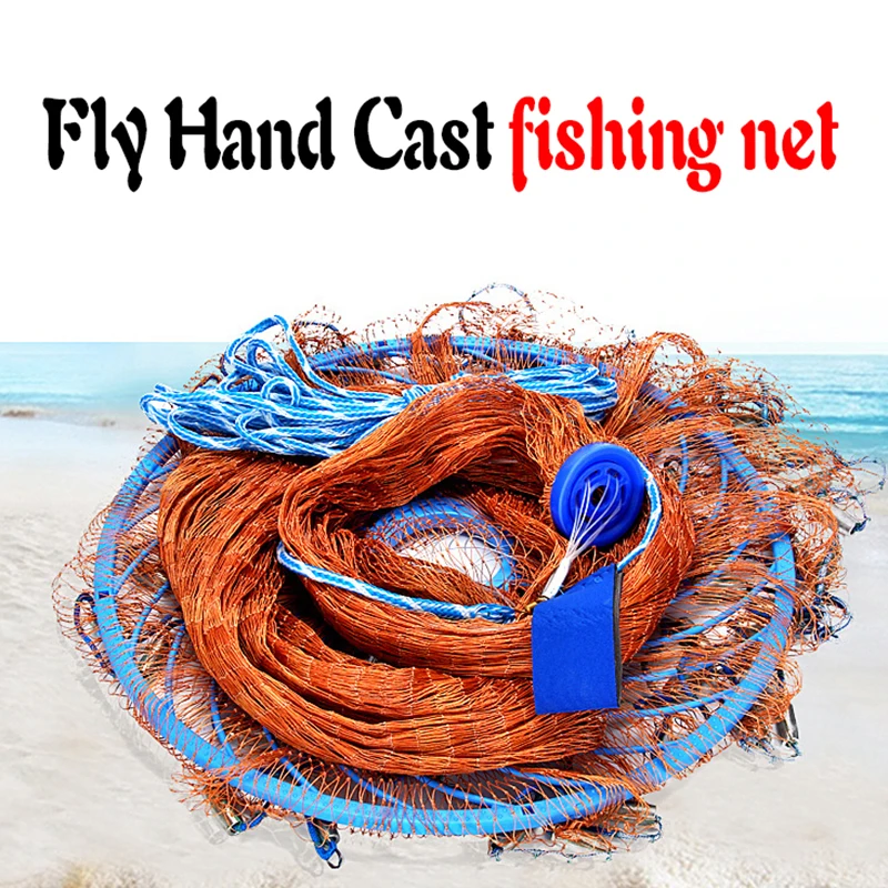 Catch Fishing Fly Hand Frisbee Cast Nets Throw Drawstring Casting Nylon Small Mesh Hunting Trap