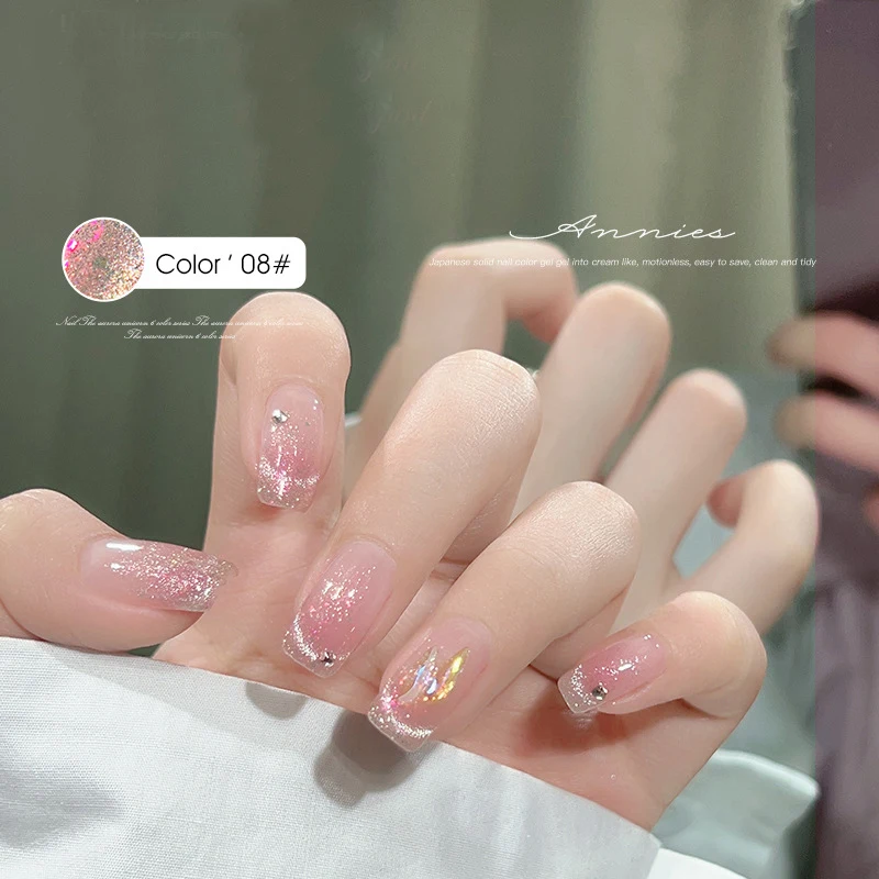 Customized Logo 12 Colors Colors Magnet Diamond Cat Eye Nail Art Magnetic Uv Gel Nail For Led Cat Eye Gel Polish