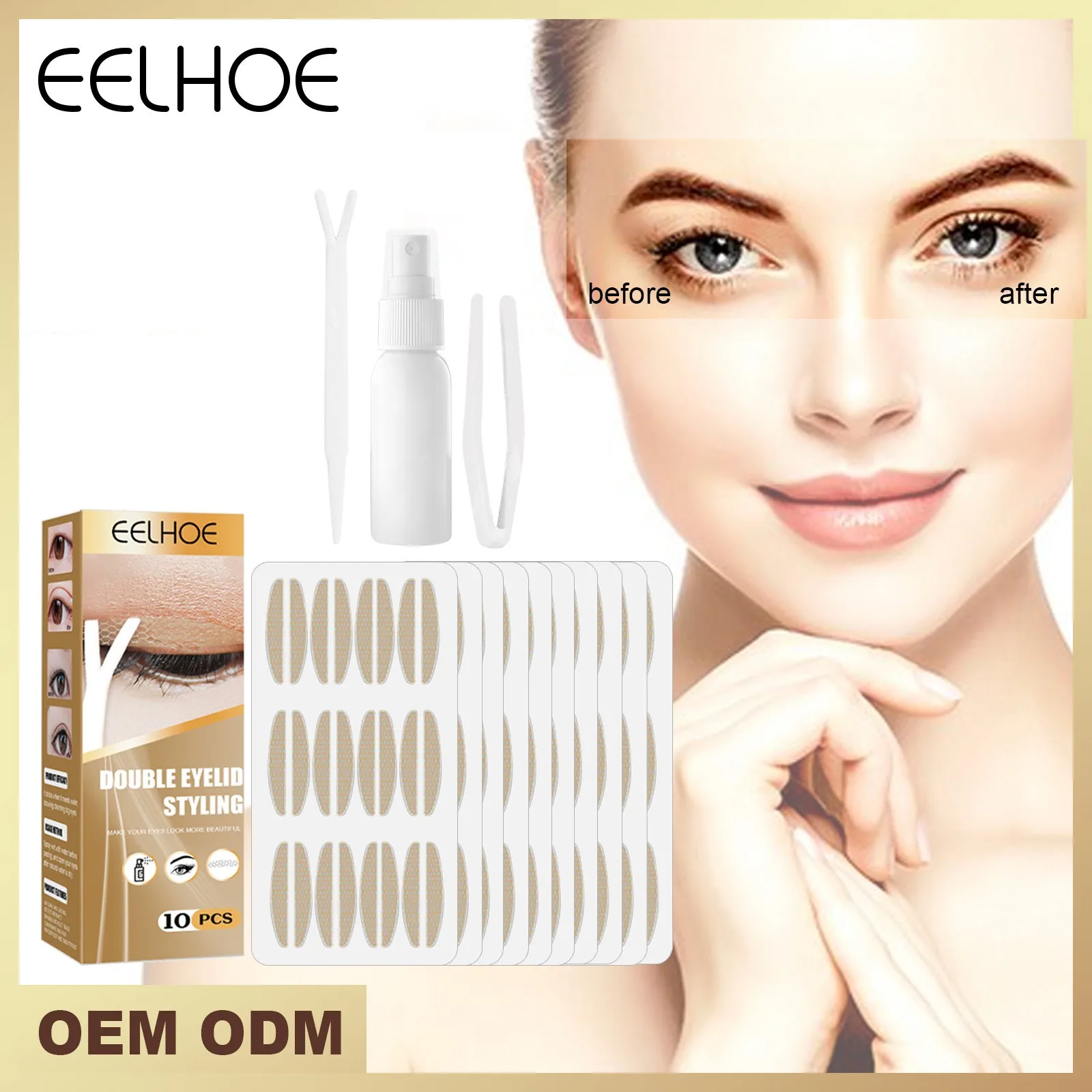 Wholesale waterproof invisible adhesive lace double eyelid sticker fitness all eye tape glue-free double eyelid tape