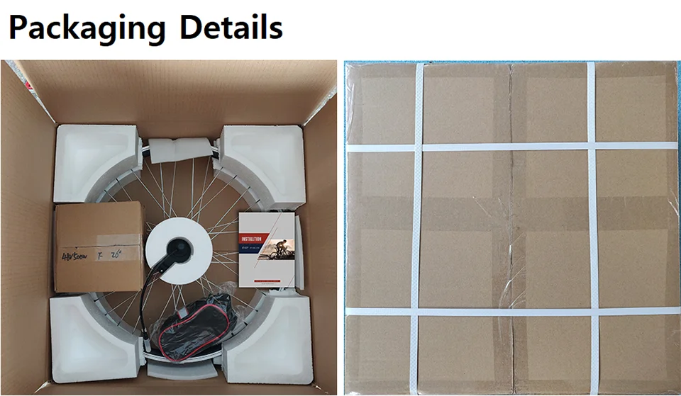 48V 1000W Rear Wheel Waterproof Ebike Conversion Kit for Electric Road Bike 26inch