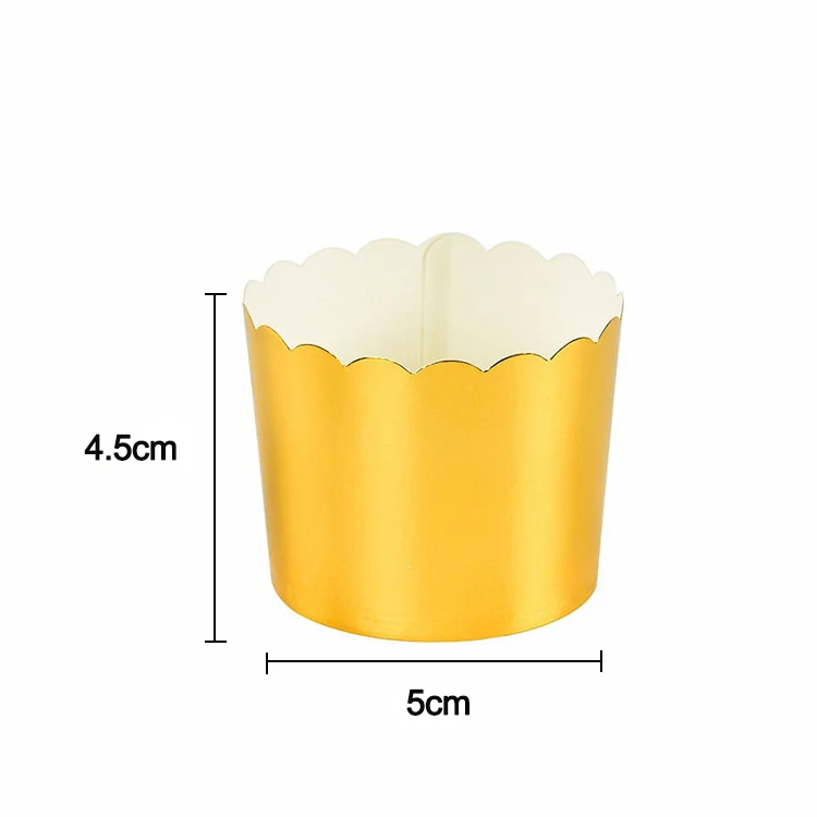 Customized Size Bakery Tools Baking Pan Foil Cake Cup Muffins Disposable Round Muffin Cup Baking Cake Mould
