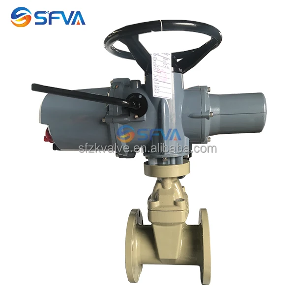 BS5163 PN16 non rising stem ductile iron resilient seat electric actuator drive gate valve