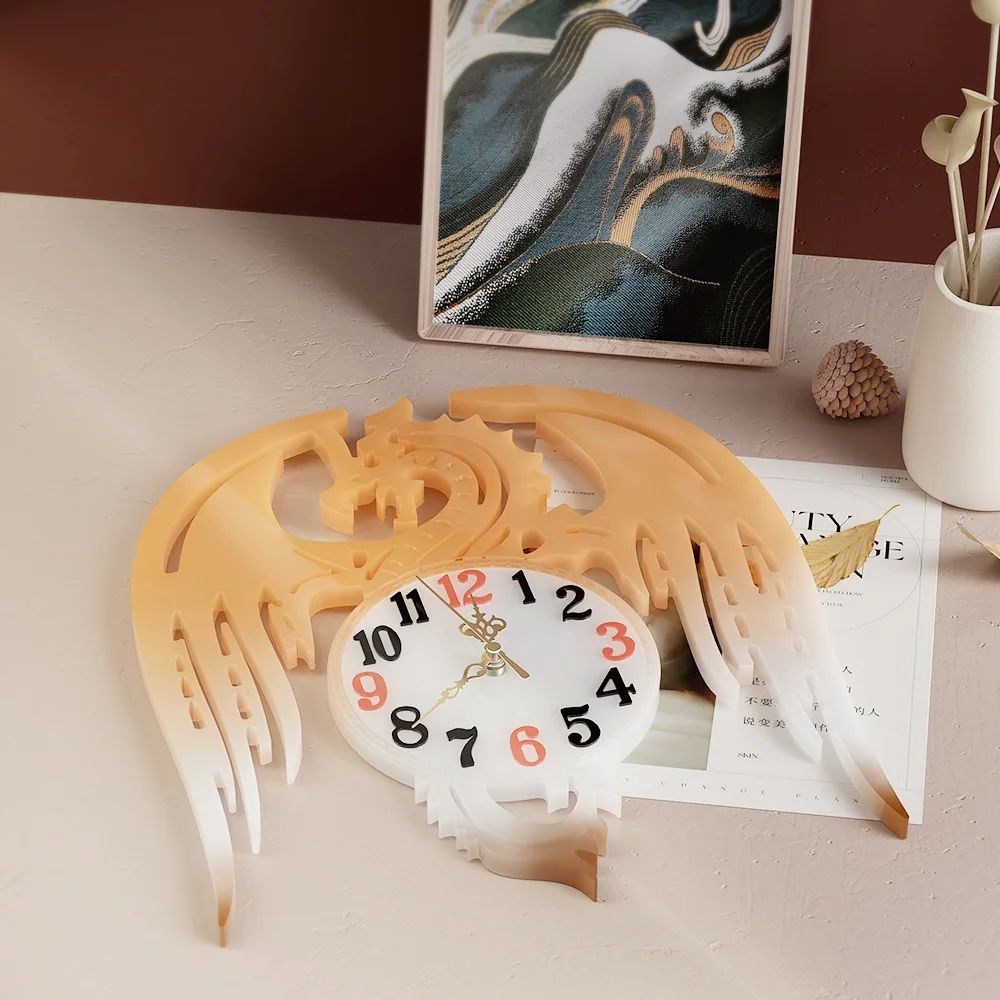 Diy Flying Clock Epoxy Mold Simple Clock Movement Arabic Digital Dial Decoration Silicone Mold