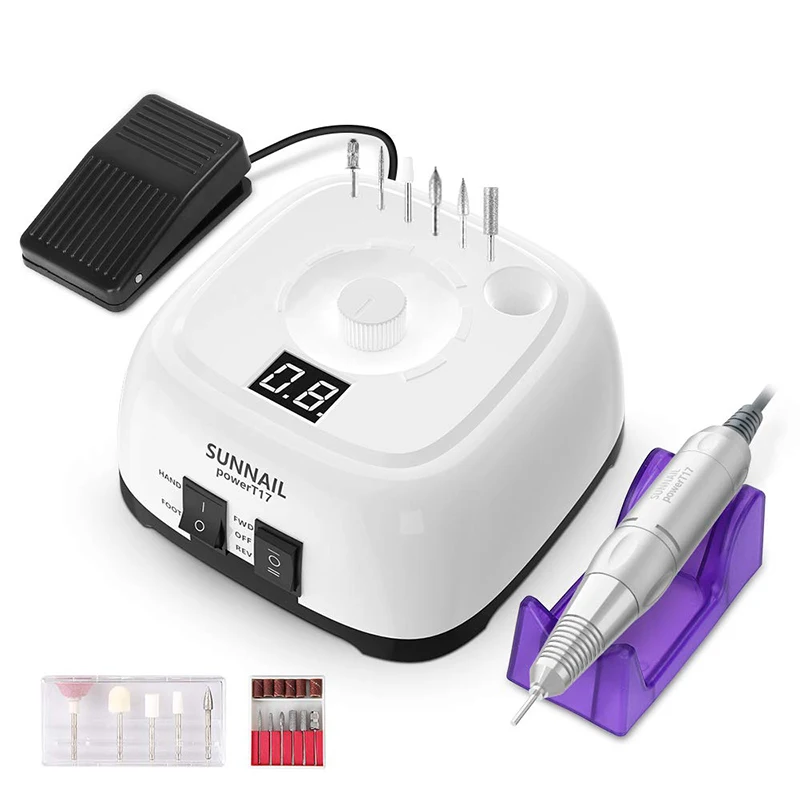 Original SUNNAIL Professional nail sander pedicure manicura portable strong nail drill polishing machine electric file for nail