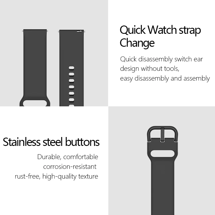 Coolyep Smart Band solid Color 20mm 22mm Watchband Sport Silicone Watch Strap for Samsung Galaxy Active Watch 3 4