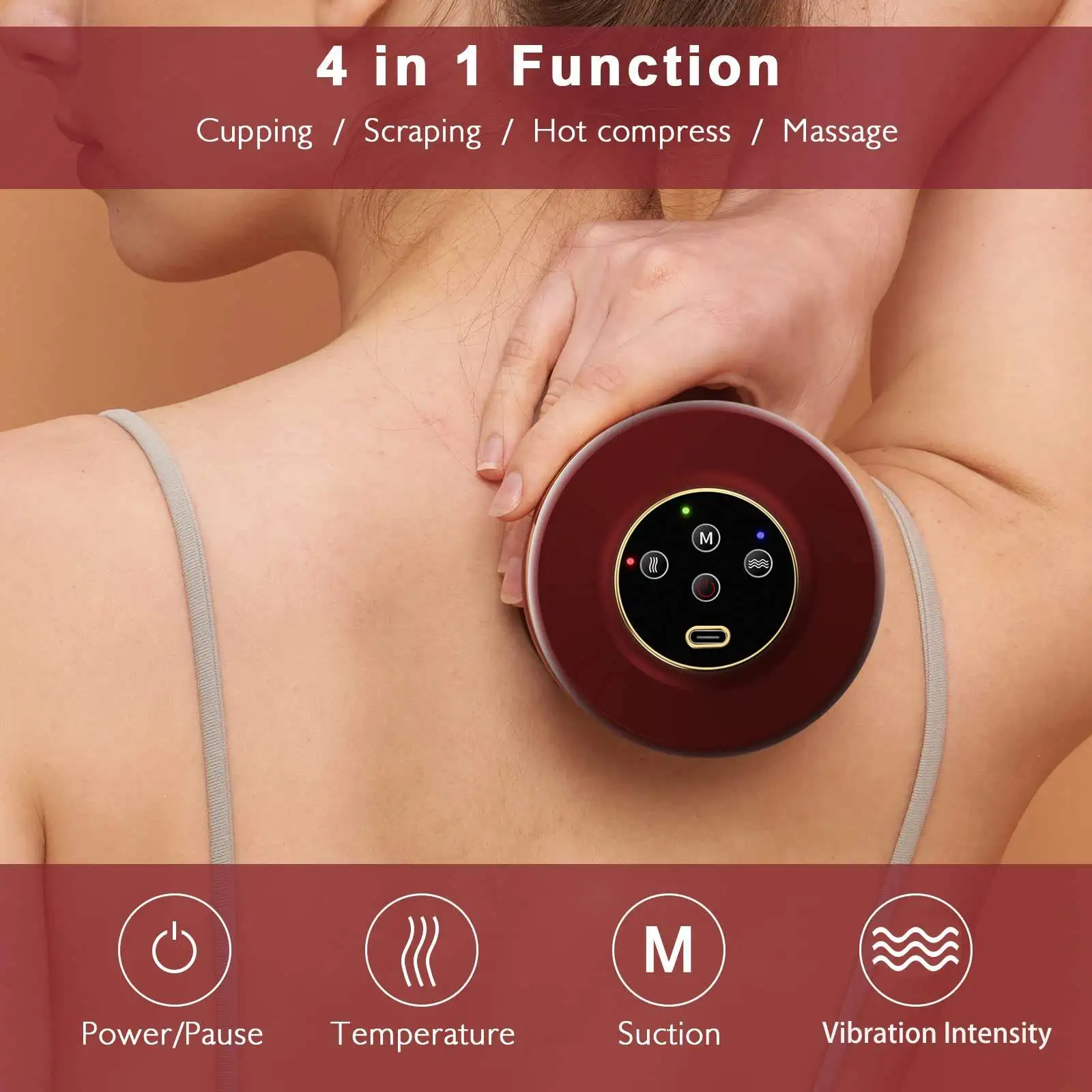 PZ Custom Packaging Vacuum Cupping Therapy Machine Abs Vacuum Massage Electric Cupping